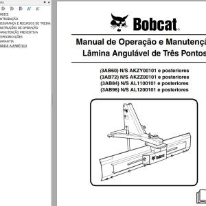Bobcat Angle Blade 3AB60 3AB72 3AB 3AB96 Operation Maintenance Manual 6989539 PT