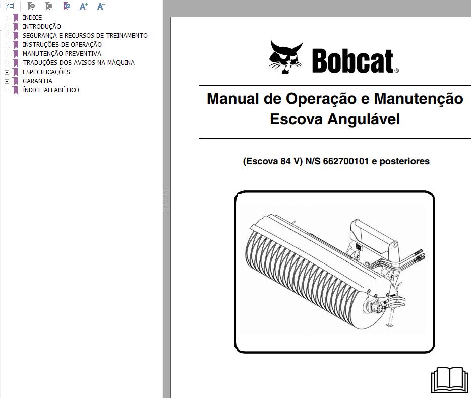 Bobcat Angle Brush 84V Operation Maintenance Manual 6901385 PT