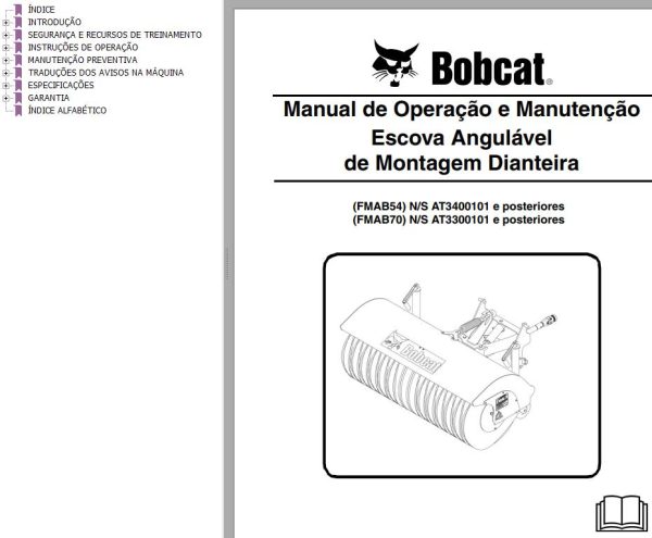 Bobcat Angle Brush FMAB54 FMAB70 Operation Maintenance Manual PT