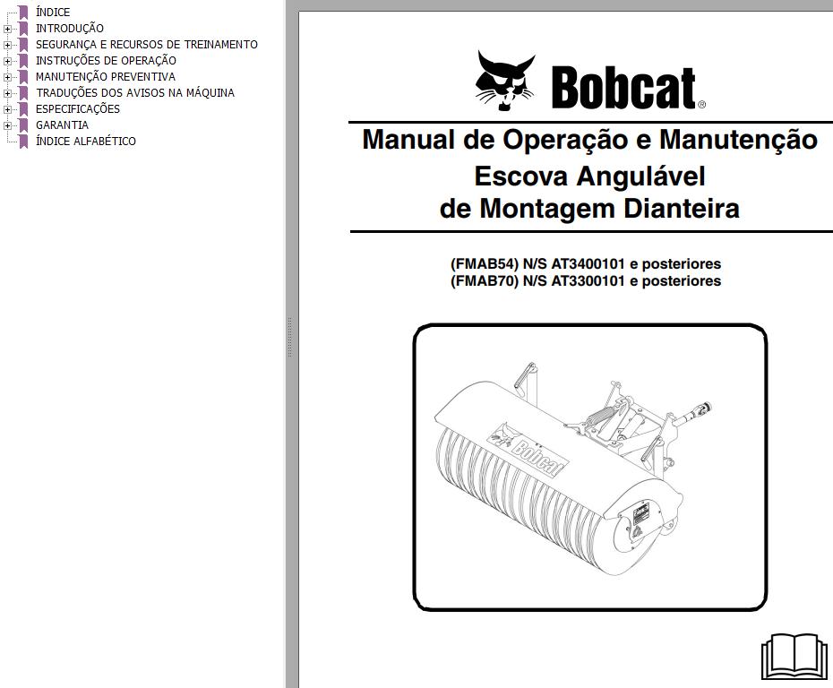 Bobcat Angle Brush FMAB54 FMAB70 Operation Maintenance Manual PT