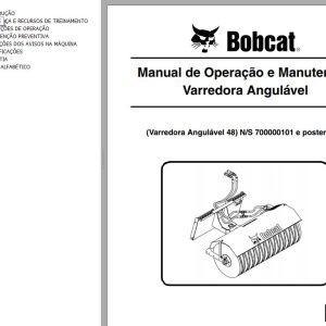 Bobcat Angle Sweeper 48 Operation Maintenance Manual 6901268 PT