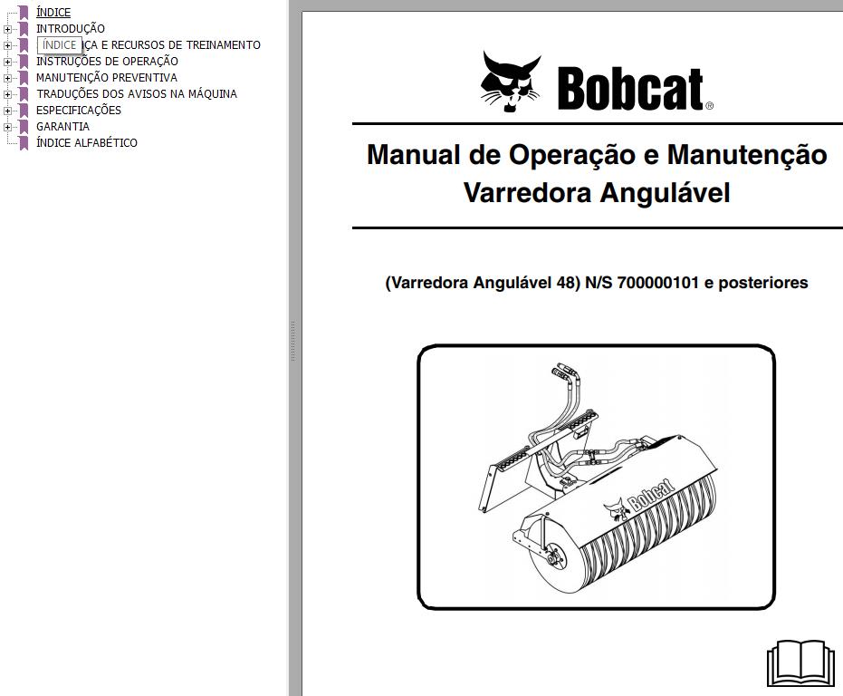 Bobcat Angle Sweeper 48 Operation Maintenance Manual 6901268 PT