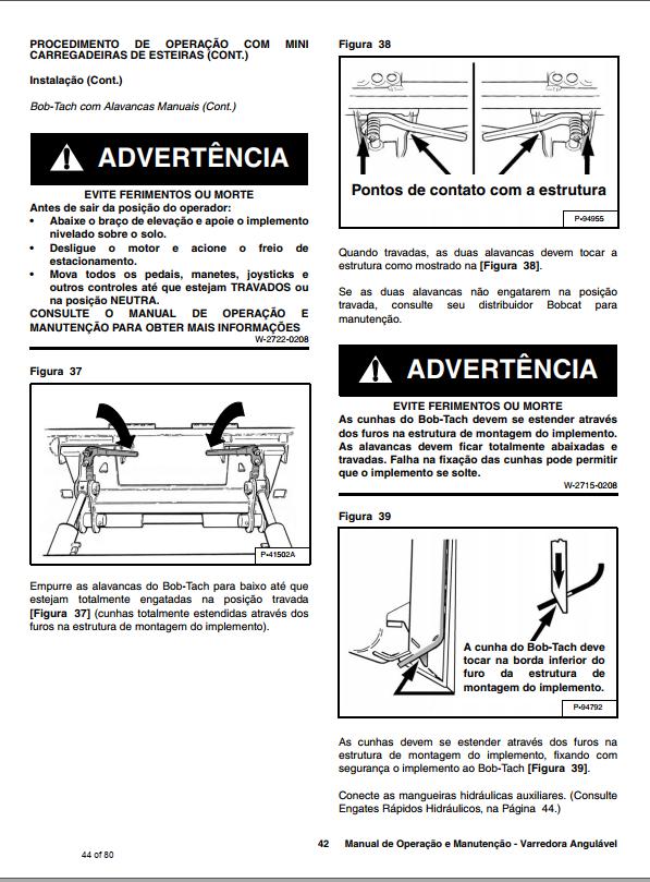 Bobcat Angle Sweeper 48 Operation Maintenance Manual 6901268 PT 1