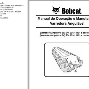 Bobcat Angle Sweeper 68 84 Operation Maintenance Manual 6900597 PT