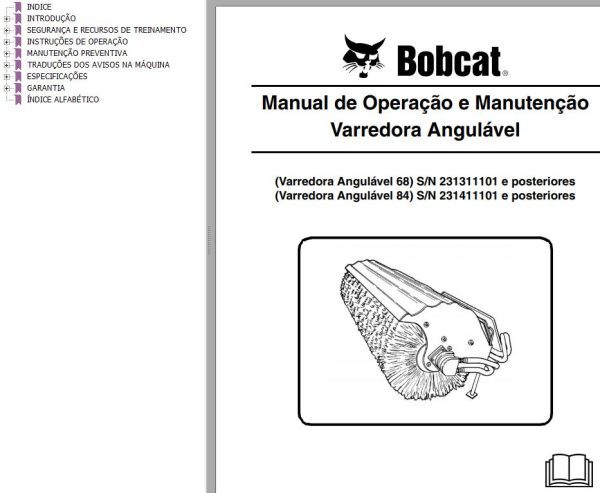 Bobcat Angle Sweeper 68 84 Operation Maintenance Manual 6900597 PT