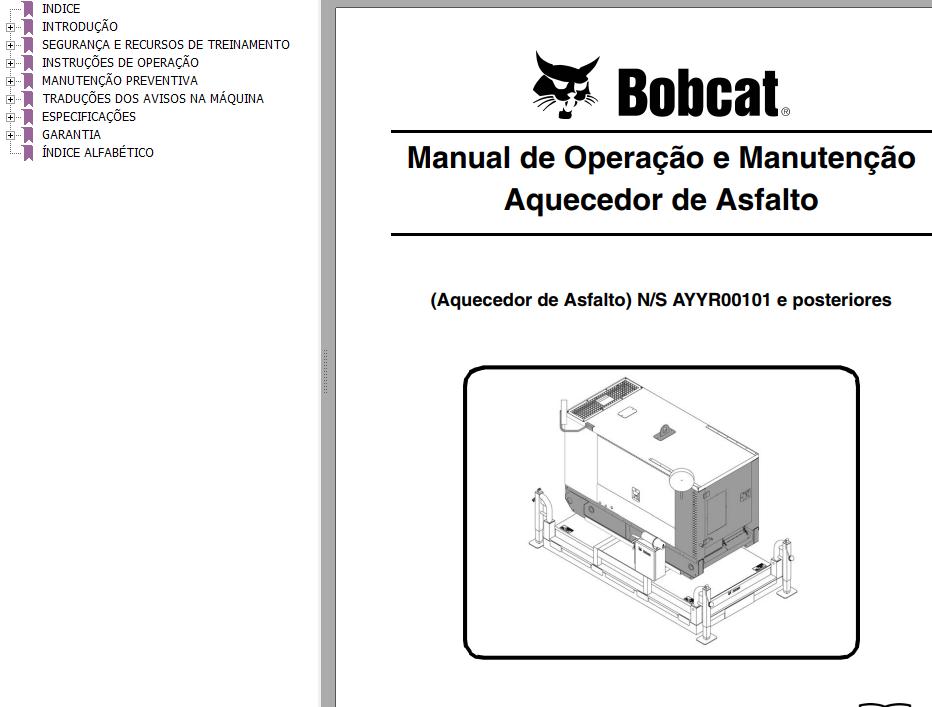Bobcat Asphalt Heater Operation Maintenance Manual 6990458 PT