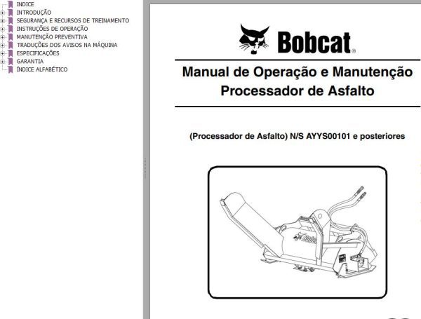Bobcat Asphalt Processor Operation Maintenance Manual 6990461 PT