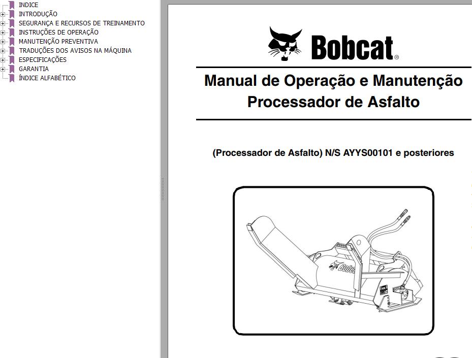 Bobcat Asphalt Processor Operation Maintenance Manual 6990461 PT