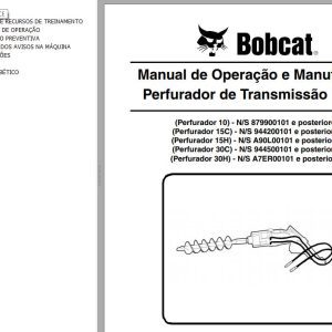 Bobcat Auger 10 15C 15H 30C 30H Operation Maintenance Manual 6901180 PT