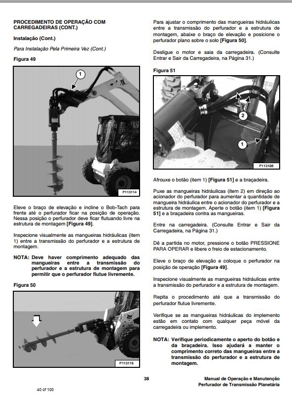 Bobcat Auger 35PH 50PH Operation Maintenance Manual 6990868 PT 1