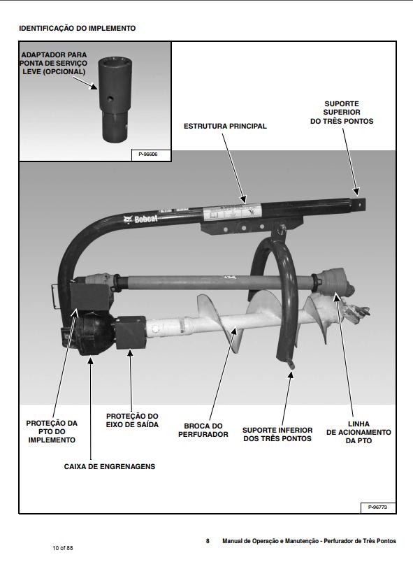 Bobcat Auger 3PTA Operation Maintenance Manual 6989533 PT 1