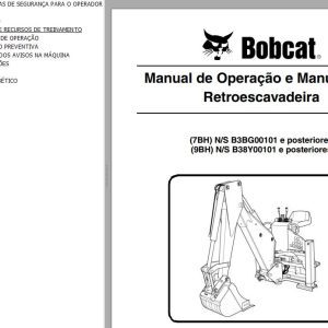 Bobcat Backhoe 7BH 9BH Operation Maintenance Manual 6990886 PT
