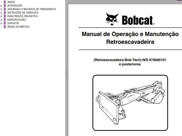 Bobcat Backhoe Bobtach Operation Maintenance Manual 6901671 PT