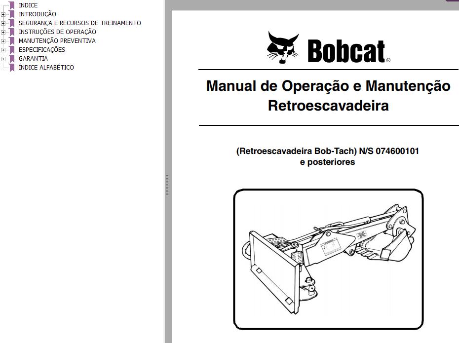 Bobcat Backhoe Bobtach Operation Maintenance Manual 6901671 PT