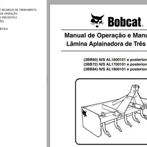 Bobcat Blade Box 3BB60 3BB72 3BB84 Operation Maintenance Manual 6989542 PT