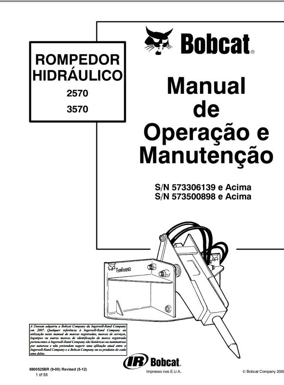 Bobcat Breaker 2570 3570 Operation Maintenance Manual 6900525 PT