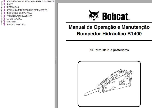 Bobcat Breaker B1400 Operation Maintenance Manual 6902190 PT