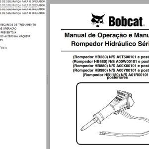 Bobcat Breaker HB280 to HB1180 Operation Maintenance Manual 6904104 PT