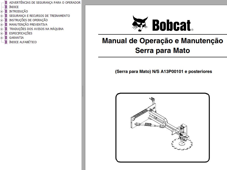 Bobcat Brush Saw Operation Maintenance Manual 6904202 PT