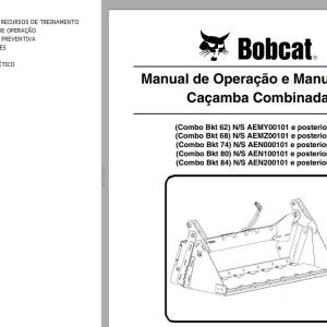 Bobcat Combined Bucket 62 68 74 80 84 Operation Maintenance Manual 6987340 PT