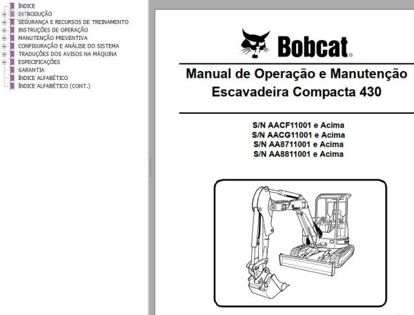Bobcat Compact Tractor 430 Operation Maintenance Manual 6986954 PT