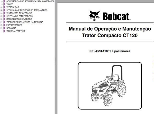 Bobcat Compact Tractor CT120 Operation Maintenance Manual 6986522 PT