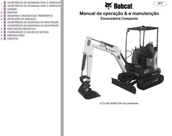 Bobcat Compact Tractor E17z Operation Maintenance Manual 7416736 PT