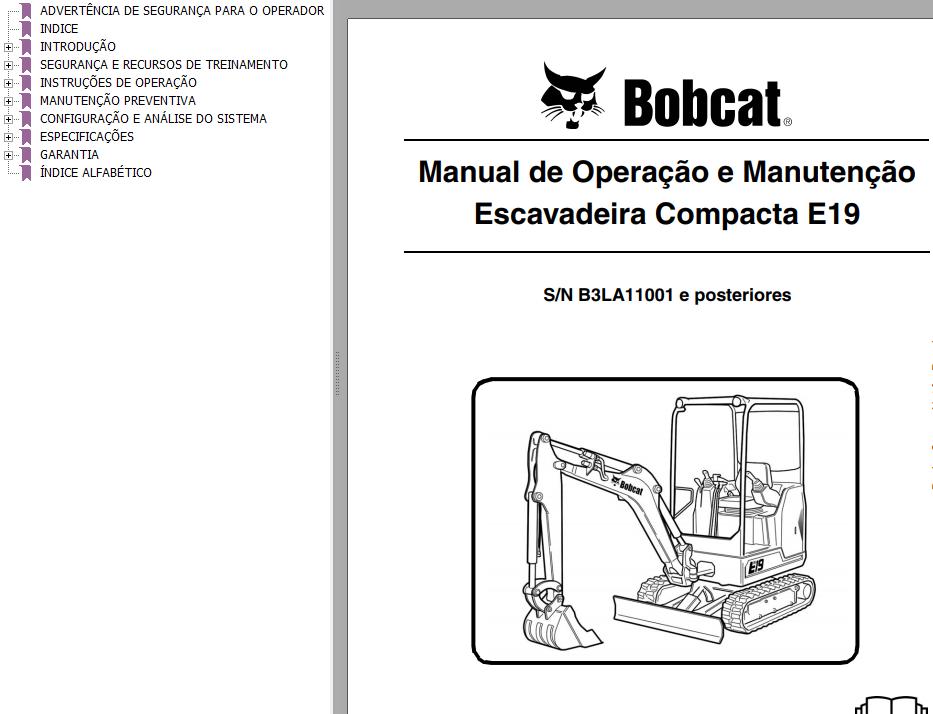 Bobcat Compact Tractor E19 Operation Maintenance Manual PT