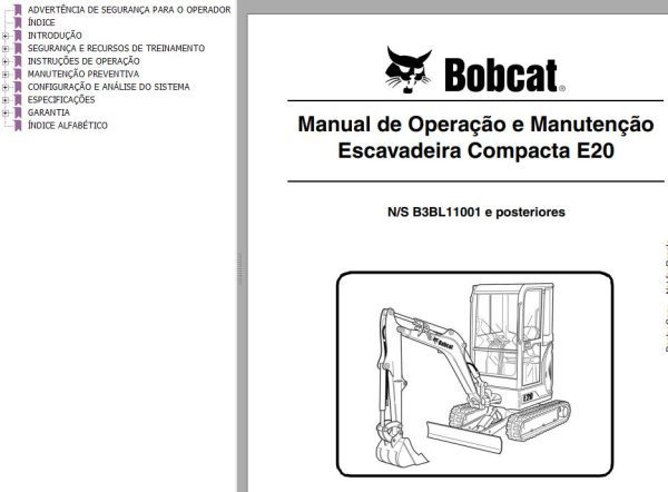 Bobcat Compact Tractor E20 Operation Maintenance Manual 7255004 PT