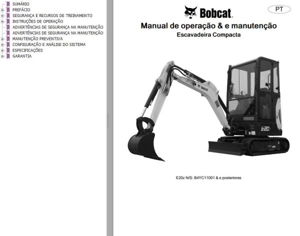 Bobcat Compact Tractor E20z Operation Maintenance Manual 7416755 PT