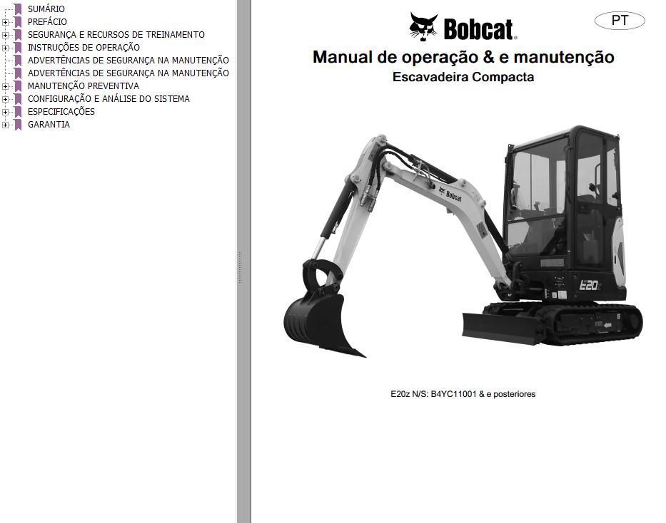 Bobcat Compact Tractor E20z Operation Maintenance Manual 7416755 PT
