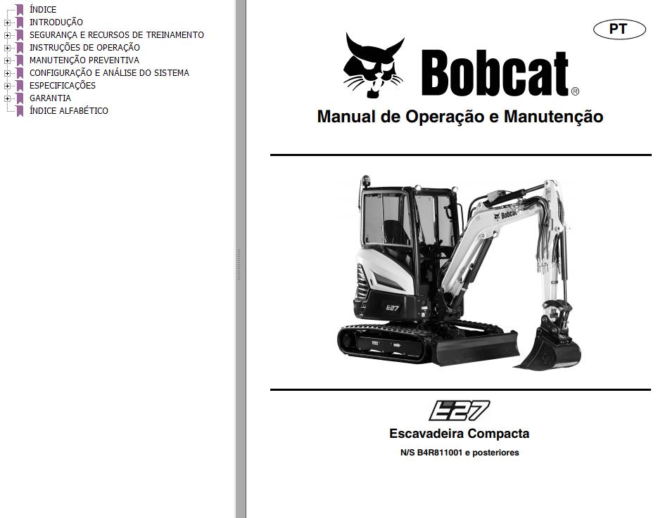Bobcat Compact Tractor E27 Operation Maintenance Manual 7354958 PT