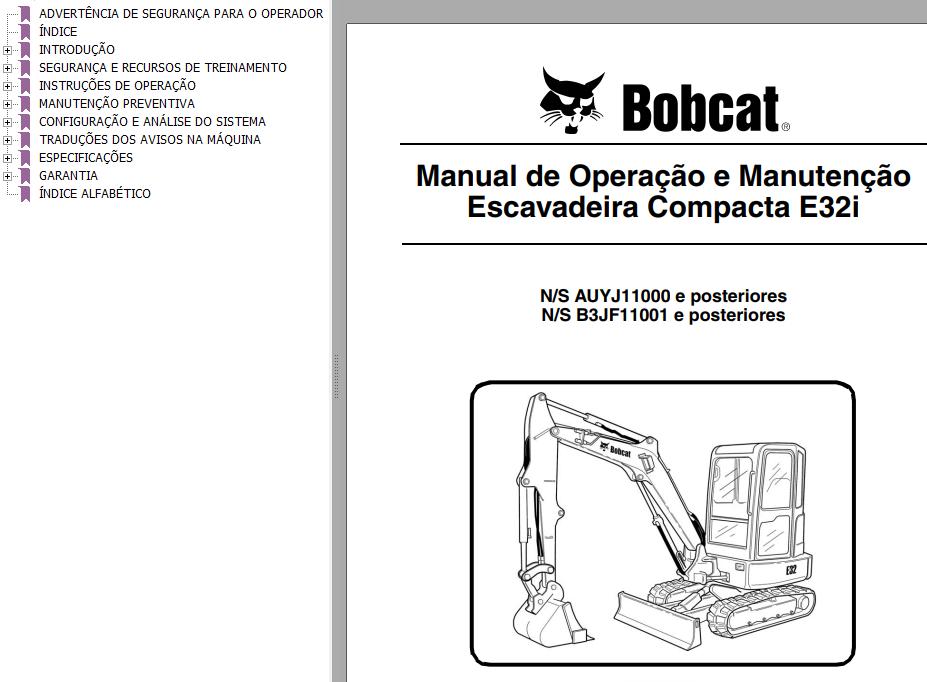 Bobcat Compact Tractor E32i Operation Maintenance Manual 7243877 PT