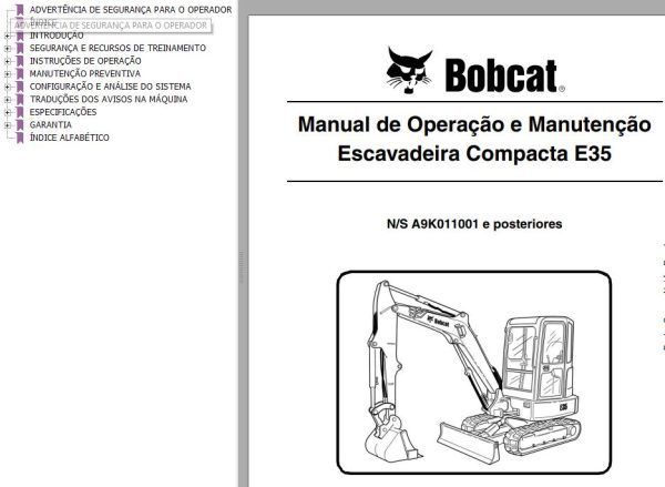 Bobcat Compact Tractor E35 Operation Maintenance Manual PT