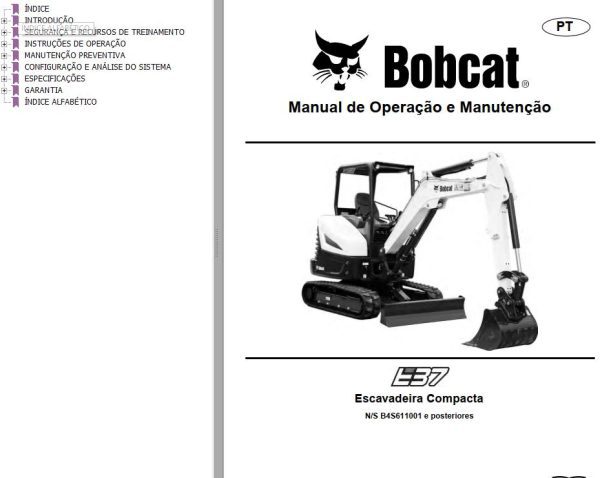 Bobcat Compact Tractor E37 Operation Maintenance Manual 7362437 PT