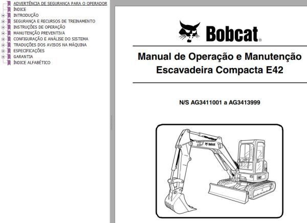 Bobcat Compact Tractor E42 Operation Maintenance Manual PT