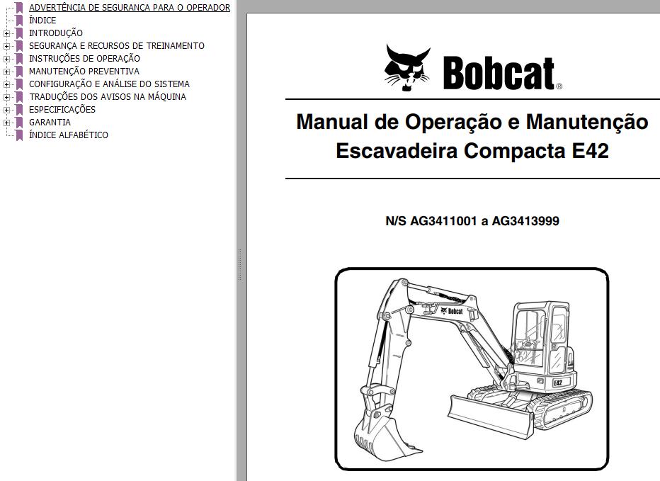Bobcat Compact Tractor E42 Operation Maintenance Manual PT