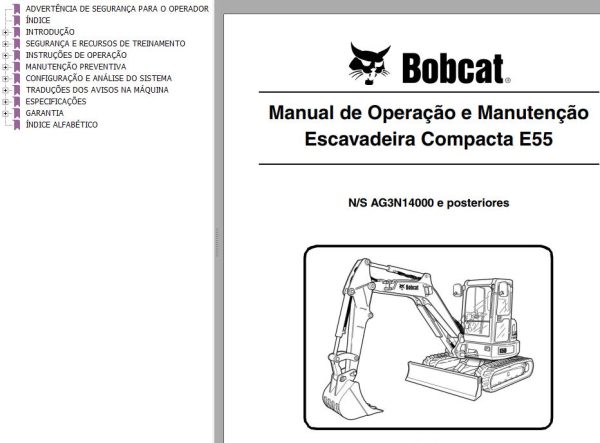 Bobcat Compact Tractor E55 Operation Maintenance Manual 6990092 PT