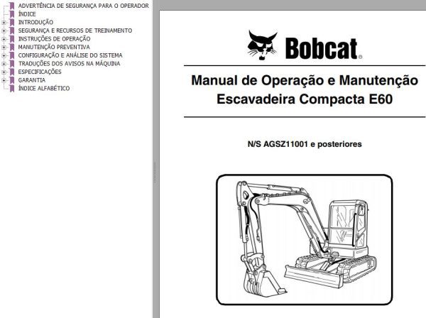 Bobcat Compact Tractor E60 Operation Maintenance Manual 6987189 PT