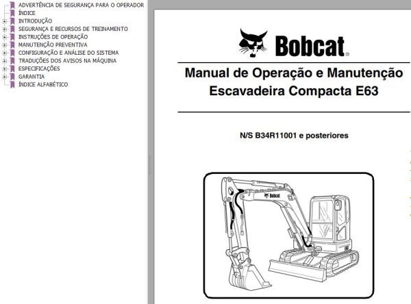 Bobcat Compact Tractor E63 Operation Maintenance Manual 6990612 PT