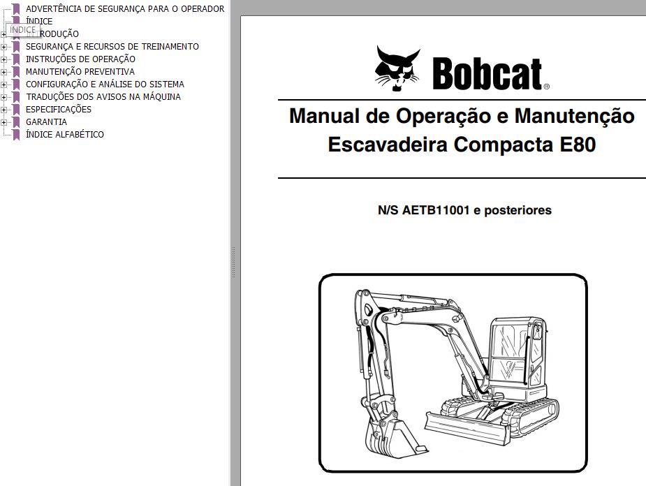 Bobcat Compact Tractor E80 Operation Maintenance Manual 6987193 PT