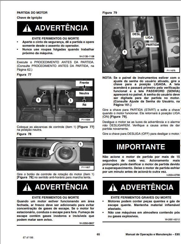 Bobcat Compact Tractor E85 Operation Maintenance Manual 6990616 PT 1