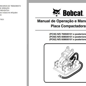 Bobcat Compactor Plate PC30 PC60 PC62 Operation Maintenance Manual 6900777 PT