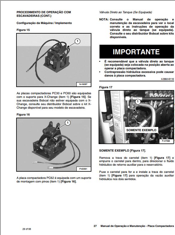 Bobcat Compactor Plate PC30 PC60 PC62 Operation Maintenance Manual 6900777 PT 1