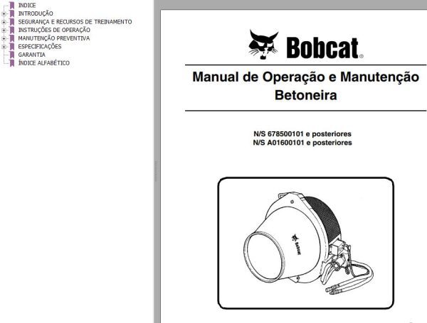 Bobcat Concrete Mixer Operation Maintenance Manual PT