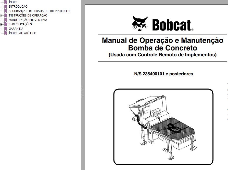 Bobcat Concrete Pump Operation Maintenance Manual PT