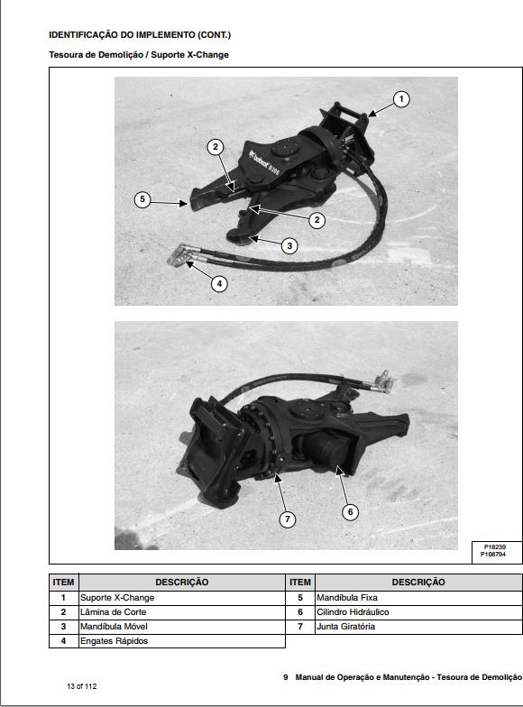 Bobcat Cutter Crusher 30 40 Operation Maintenance Manual 6901072 PT 1