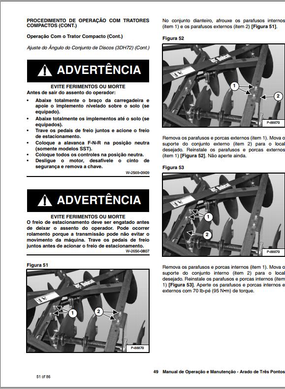 Bobcat Disc Harrow 3DH72 Operation Maintenance Manual 6989428 PT 1