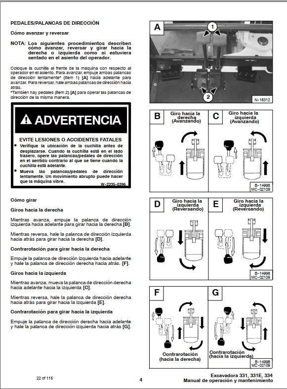 Bobcat Excavator X331 X331E X334 Operation Maintenance Manual 6900557 ES 1