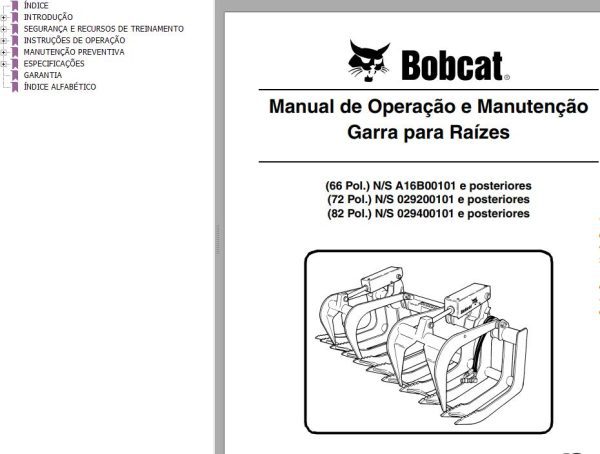Bobcat Grapple Root 66 72 82 Operation Maintenance Manual 6903287 PT